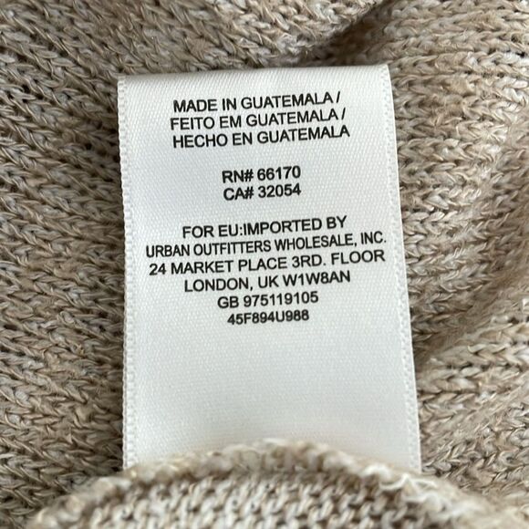 Urban Outfitters Long Sleeve Shirt Women’s Medium Mock Neck Beige Oatmeal - Picture 6 of 7